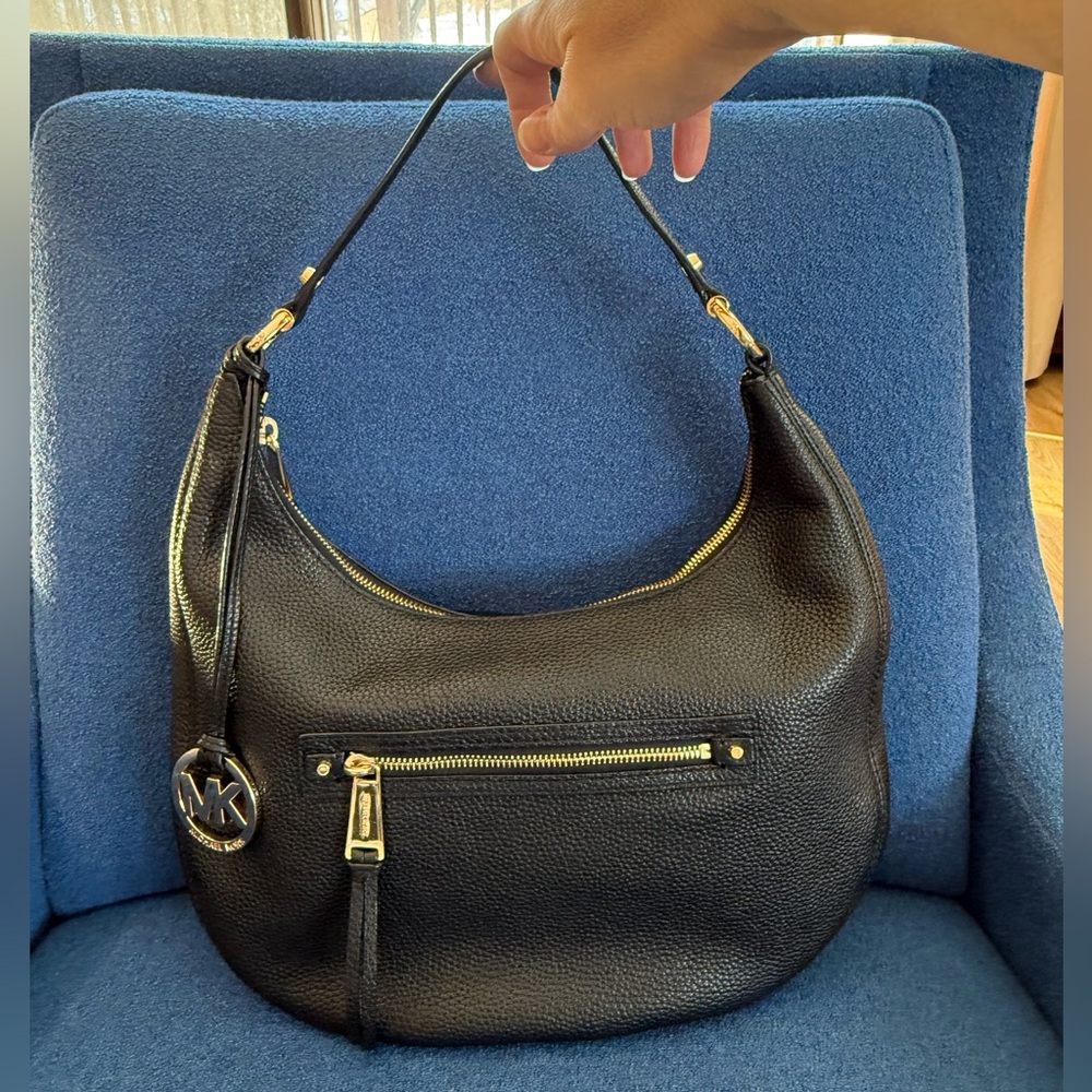 SALE_Michael Kors Black Pebble Leather Hobo Soft & Supple Exc. Cond! Not Outlet
